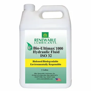 RENEWABLE LUBRICANTS 81003 Hydraulic Oil, Vegetable Oil, 1 gal, Jug, Viscosity Grade 32 | CD3ZUP 2NMV8