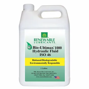 RENEWABLE LUBRICANTS 81013 Hydraulic Oil, Vegetable Oil, 1 gal, Jug, Viscosity Grade 46 | CD3ZUT 2NMW1