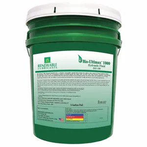 RENEWABLE LUBRICANTS 81034 Hydraulic Oil, Vegetable Oil, 5 Gallon Pail, Viscosity Grade 100 | CD3ZVA 21A513