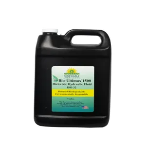 RENEWABLE LUBRICANTS 81053 Bio Ultimax 1500 Dielectric Hydraulic Fluid, Grade 32, 1 Gallon Capacity, 4pk | CD3ZVD