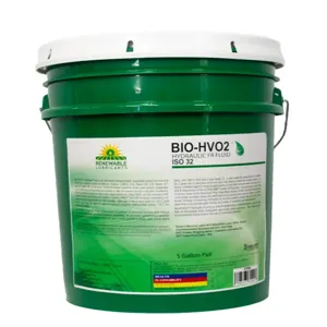 RENEWABLE LUBRICANTS 81594 Bio Hvo2 Hydraulic Fluid, Grade 32, Pail 5 Gallon Capacity | CD3ZZC