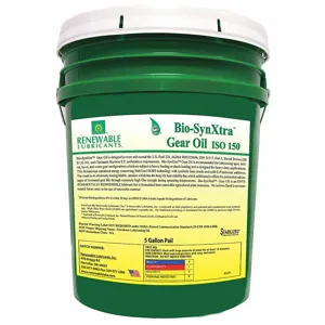 RENEWABLE LUBRICANTS 82434 Gear Oil, Semi-Synthetic, 5 Gal. Pail | CD4AGT 21A521