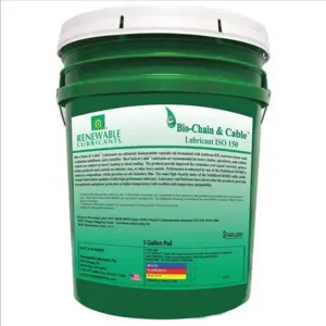 RENEWABLE LUBRICANTS 83084 Bio Chain And Cable Lubricant, Grade 150, Pail 5 Gallon Capacity | CD4ARC