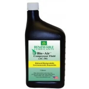 RENEWABLE LUBRICANTS 84201 Compressor Oil, 1 Qt. Bottle, 30 Grade, 200 Viscosity Index, Food Grade | CD4ARY 36N465