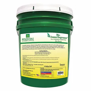 RENEWABLE LUBRICANTS 86664 Bio Cleaner/degreaser, Plus Ci, Soy Based, Pail 5 Gallon Capacity | CD4BHA