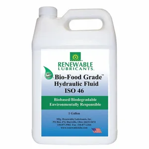 RENEWABLE LUBRICANTS 87133 Bio Hydraulic Fluid, Food Grade 46, 1 Gallon Capacity, 4pk | CD4BMM