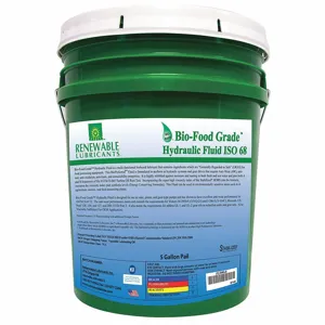 RENEWABLE LUBRICANTS 87144 Bio Hydraulic Fluid, Food Grade 68, Pail 5 Gallon Capacity | CD4BMT