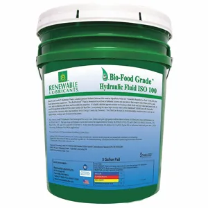 RENEWABLE LUBRICANTS 87154 Hydraulic Oil, Vegetable Oil, 5 Gallon Pail, Viscosity Grade 100, H2 No Food Contact | CD4BMX 21A554