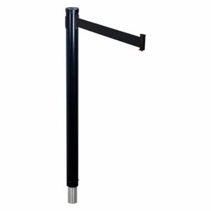 RETRACTA-BELT 300RBA-BK Removable Belt Barrier Receiver Post, Black, 38 Inch Post Height, Removable, Black | CT8YMF 20YU69