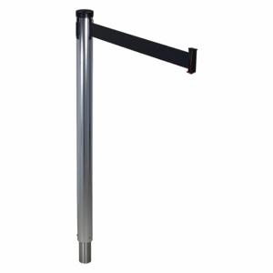 RETRACTA-BELT 300RPA-BK Removable Belt Barrier Receiver Post, Aluminum, Polished Aluminum, 38 Inch Post Height | CT8YMH 20YU68