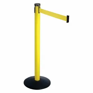 RETRACTA-BELT 301YA-YW Barrier Post With Belt, Yellow, 40 Inch Post Height, 2 1/2 Inch Post Dia, Sloped | CT8XHW 20YU44