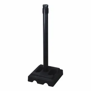 RETRACTA-BELT 302BA-RCV Belt Barrier Receiver Post, 40 Inch Height, Aluminum, Black, 2 1/2 Inch Post Dia, Square | CT8YKJ 40CK72