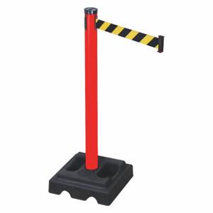 RETRACTA-BELT 302PRD-BYD Barrier Post With Belt, PVC, Red, 40 Inch Post Height, 2 1/2 Inch Post Dia | CT8XVG 40CL08