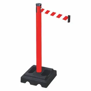 RETRACTA-BELT 302PRD-RWD Barrier Post With Belt, PVC, Red, 40 Inch Post Height, 2 1/2 Inch Post Dia | CT8XVP 40CL10