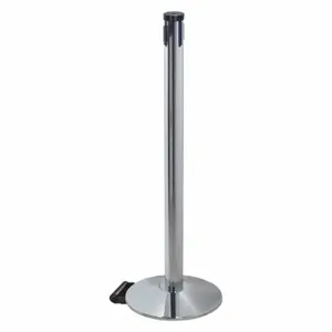 RETRACTA-BELT 304PAPC-RCV Belt Barrier Receiver Post, 40 Inch Height, Polished Aluminum, 2 1/2 Inch Post Dia | CT8YKM 48VN51