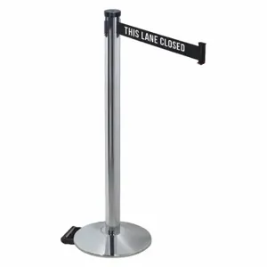 RETRACTA-BELT 304PAPC-TLC Barrier Post With Belt, Polished Aluminum, 40 Inch Post Height, 2 1/2 Inch Post Dia | CT8WYR 48VN54