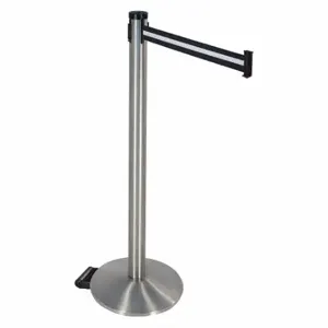 RETRACTA-BELT 304SS-BW Barrier Post With Belt, Stainless Steel, Satin Stainless Steel, 40 Inch Post Height | CT8XZG 48VN78