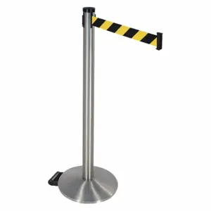 RETRACTA-BELT 304SS-BYD Barrier Post With Belt, Stainless Steel, Satin Stainless Steel, 40 Inch Post Height | CT8XYX 48VN79