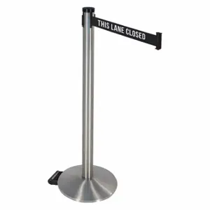 RETRACTA-BELT 304SS-TLC Barrier Post With Belt, Stainless Steel, Satin Stainless Steel, 40 Inch Post Height | CT8XYE 48VN90