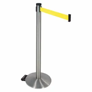 RETRACTA-BELT 304SS-YW Barrier Post With Belt, Stainless Steel, Satin Stainless Steel, 40 Inch Post Height | CT8XYR 48VN92