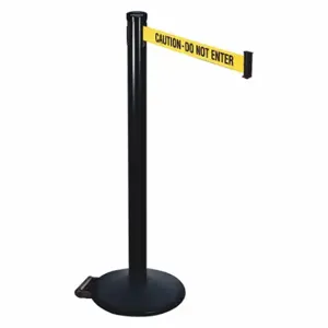 RETRACTA-BELT 305BA-CAU Barrier Post With Belt, Aluminum, Powder Coated, 40 Inch Post Height, 2 1/2 Inch Post Dia | CT8YBH 48VN98