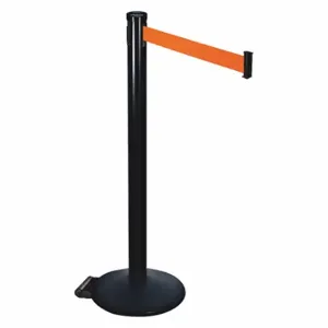 RETRACTA-BELT 305BA-FO Barrier Post With Belt, Aluminum, Powder Coated, 40 Inch Post Height, 2 1/2 Inch Post Dia | CT8XEB 48VP01