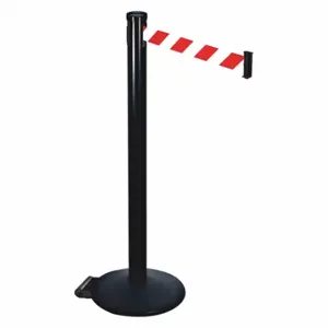 RETRACTA-BELT 305BA-RWD Barrier Post With Belt, Aluminum, Powder Coated, 40 Inch Post Height, 2 1/2 Inch Post Dia | CT8XDQ 48VP08