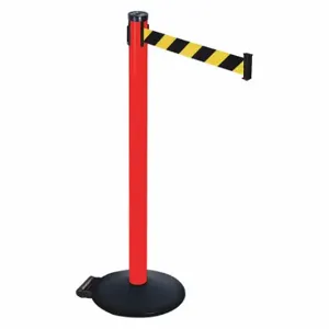 RETRACTA-BELT 305PRD-BYD Barrier Post With Belt, PVC, 40 Inch Post Height, 2 1/2 Inch Post Dia, Sloped | CT8XMU 48VP34