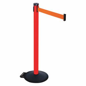 RETRACTA-BELT 305PRD-FO Barrier Post With Belt, PVC, 40 Inch Post Height, 2 1/2 Inch Post Dia, Sloped | CT8XRB 48VP37