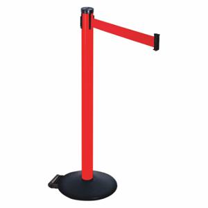 RETRACTA-BELT 305PRD-RD Barrier Post With Belt, PVC, 40 Inch Post Height, 2 1/2 Inch Post Dia, Sloped | CT8XTF 48VP43