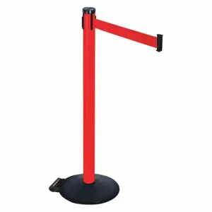 RETRACTA-BELT 305PRD-RD Barrier Post With Belt, PVC, 40 Inch Post Height, 2 1/2 Inch Post Dia, Sloped | CT8XTF 48VP43