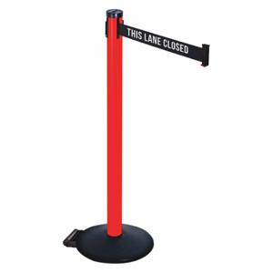 RETRACTA-BELT 305PRD-TLC Barrier Post With Belt, PVC, 40 Inch Post Height, 2 1/2 Inch Post Dia, Sloped | CT8XUP 48VP45