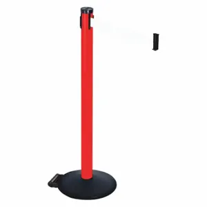 RETRACTA-BELT 305PRD-WH Barrier Post With Belt, PVC, 40 Inch Post Height, 2 1/2 Inch Post Dia, Sloped | CT8XQW 48VP46