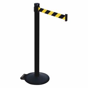 RETRACTA-BELT 305PSB-BYD Barrier Post With Belt, PVC, 40 Inch Post Height, 2 1/2 Inch Post Dia, Sloped | CT8XRM 48VP52