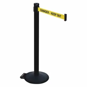 RETRACTA-BELT 305PSB-DKO Barrier Post With Belt, PVC, 40 Inch Post Height, 2 1/2 Inch Post Dia, Sloped | CT8XNP 48VP54