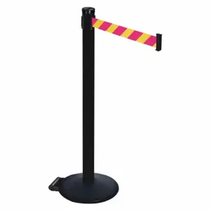 RETRACTA-BELT 305PSB-MYD Barrier Post With Belt, PVC, 40 Inch Post Height, 2 1/2 Inch Post Dia, Sloped | CT8XQY 48VP57