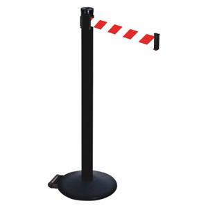 RETRACTA-BELT 305PSB-RWD Barrier Post With Belt, PVC, 40 Inch Post Height, 2 1/2 Inch Post Dia, Sloped | CT8XVA 48VP62