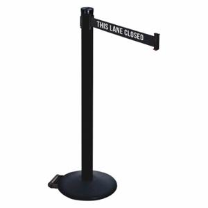 RETRACTA-BELT 305PSB-TLC Barrier Post With Belt, PVC, 40 Inch Post Height, 2 1/2 Inch Post Dia, Sloped | CT8YBY 48VP63