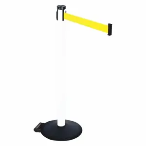 RETRACTA-BELT 305PWH-FY Barrier Post With Belt, PVC, 40 Inch Post Height, 2 1/2 Inch Post Dia, Sloped | CT8XQJ 48VP74