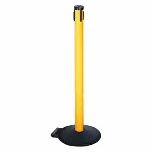 RETRACTA-BELT 305PYW-RCV Belt Barrier Receiver Post, PVC, Powder Coated, 2 1/2 Inch Post Dia, Sloped, Cast Iron | CT8YLZ 48VP96