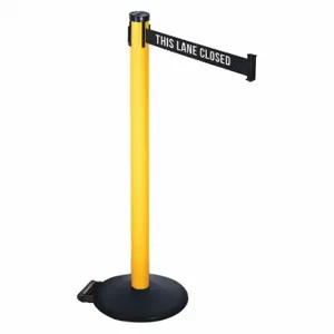 RETRACTA-BELT 305PYW-TLC Barrier Post With Belt, PVC, 40 Inch Post Height, 2 1/2 Inch Post Dia, Sloped | CT8XUJ 48VP99