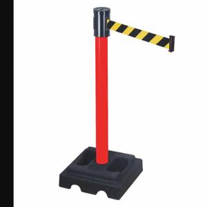 RETRACTA-BELT 322PRD-BYD Barrier Post With Belt, PVC, Red, 40 Inch Post Height, 2 1/2 Inch Post Dia | CT8XVJ 40CL54