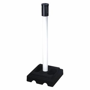 RETRACTA-BELT 322PWH-RCV Belt Barrier Receiver Post, 40 Inch Height, PVC, White, 2 1/2 Inch Post Dia, Square | CT8YKZ 40CL20