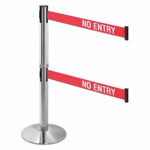 RETRACTA-BELT 330DPAPC-NE Barrier Post With Belt, Polished Aluminum, 40 Inch Post Height, 2 1/2 Inch Post Dia | CT8WYU 48VH32