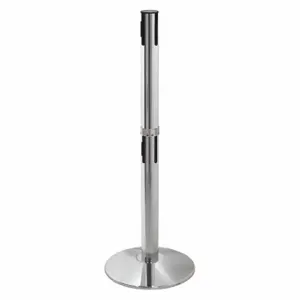 RETRACTA-BELT 330DPAPC-RCV Belt Barrier Receiver Post, 40 Inch Height, Polished Aluminum, 2 1/2 Inch Post Dia | CT8YKK 48VH34