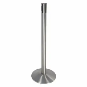 RETRACTA-BELT 330SASS-RCV Belt Barrier Receiver Post, 40 Inch Height, Aluminum, Satin Stainless Steel, Sloped | CT8YKQ 48VH90