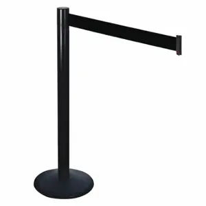 RETRACTA-BELT 331BA-BK Barrier Post With Belt, Aluminum, Powder Coated, 40 Inch Post Height, 2 1/2 Inch Post Dia | CT8XDW 48VJ11