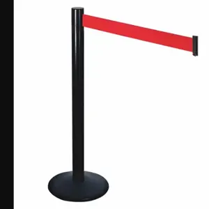 RETRACTA-BELT 331BA-RD Barrier Post With Belt, Aluminum, Powder Coated, 40 Inch Post Height, 2 1/2 Inch Post Dia | CT8YAT 48VJ20