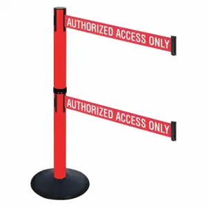 RETRACTA-BELT 331DPRD-AAO Barrier Post With Belt, PVC, 40 Inch Post Height, 2 1/2 Inch Post Dia, Sloped | CT8XUV 48VJ38