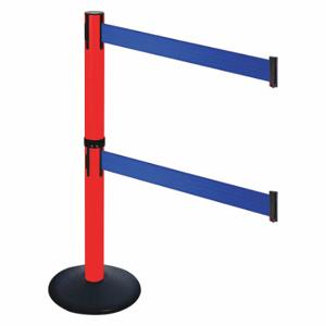 RETRACTA-BELT 331DPRD-BL Barrier Post With Belt, PVC, 40 Inch Post Height, 2 1/2 Inch Post Dia, Sloped | CT8XPK 48VJ40